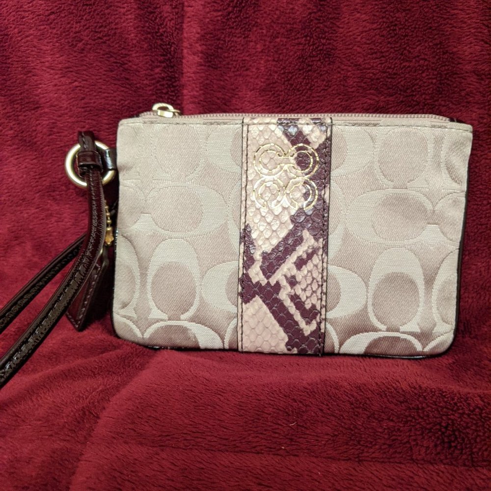 Coach Collette Signature Python Wristlet